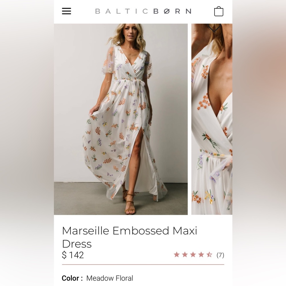 Baltic Born White Floral Midi Dress - Picture 7 of 10